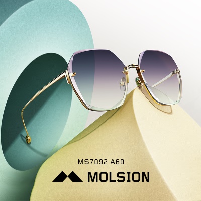MS7092A60镜框：光黄金镜片：紫渐进片