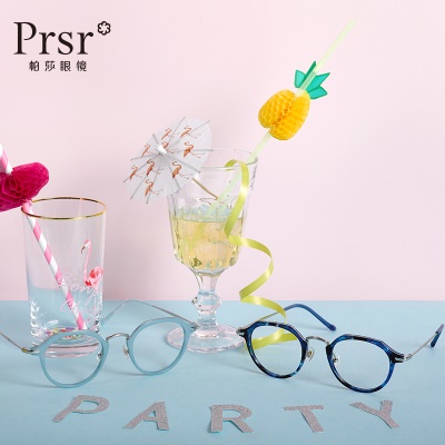 帕莎眼镜复古眼镜框优雅淑女全框圆形眼镜架可配高度数近视眼镜架