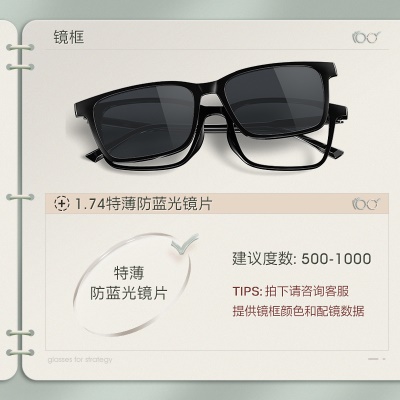 镜框+1.74特薄防蓝光镜片【建议度数500-1000】